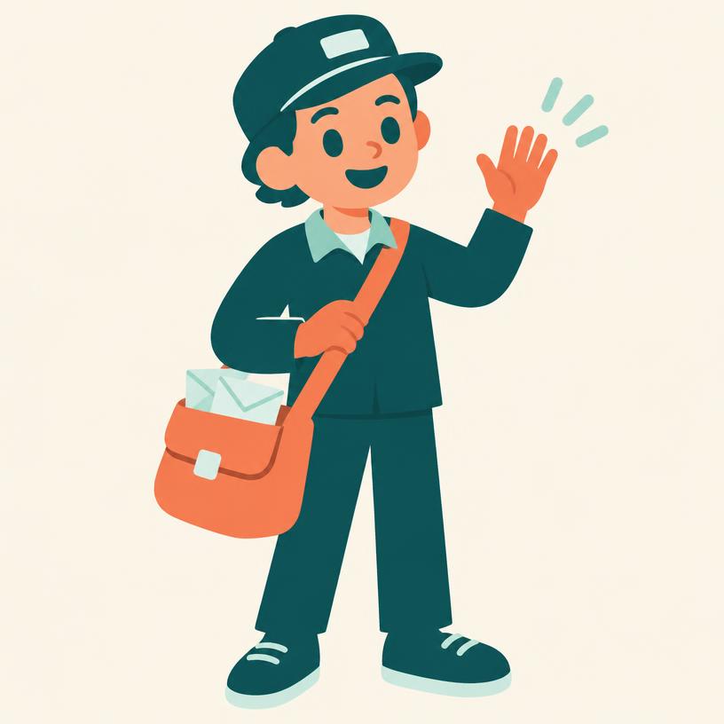Tommy the mail carrier waving hello